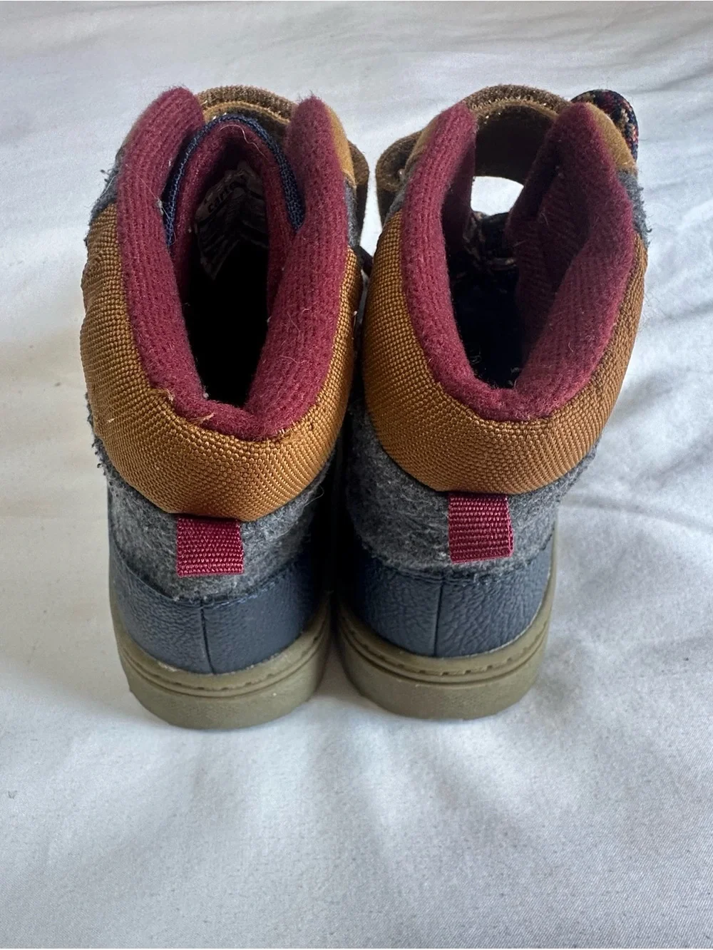 Kids Navy and Tan Waterproof Duck Boots